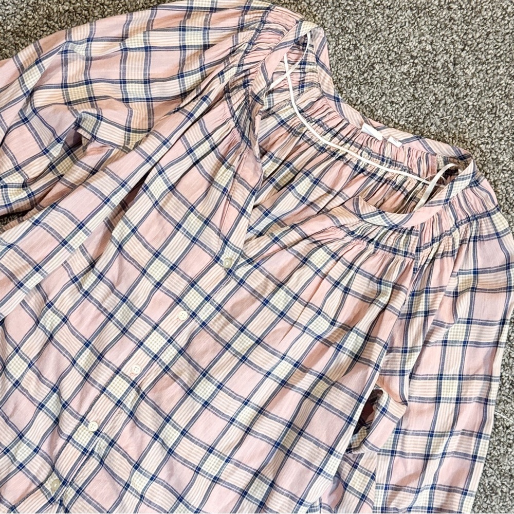 GAP Pink and Blue Plaid Button Down Shirt - Picture 5 of 10